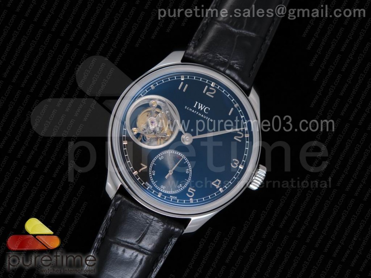 YL공장 IWC 포르투기저 5463 뚜르비옹 블랙다이얼 / 가죽 Portuguese Tourbillon IW5463 SS YLF Best Edition Black Dial on Black Leather Strap