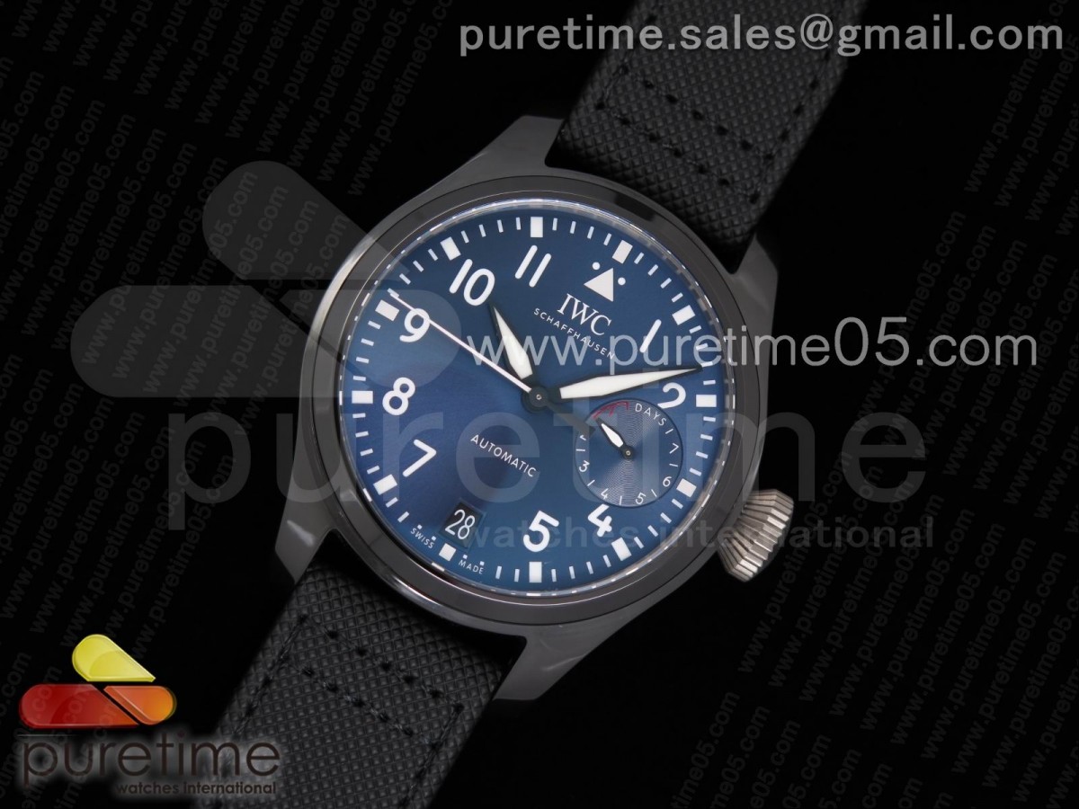 ZF공장 IWC 빅파일럿 502003 세라믹 부티크 로데오 드라이브 / 카프스킨 스트랩 Big Pilot Real PR IW502003 Real Ceramic “BOUTIQUE RODEO DRIVE” ZF 1:1 Best Edition on Black Calfskin Strap A51111 V2