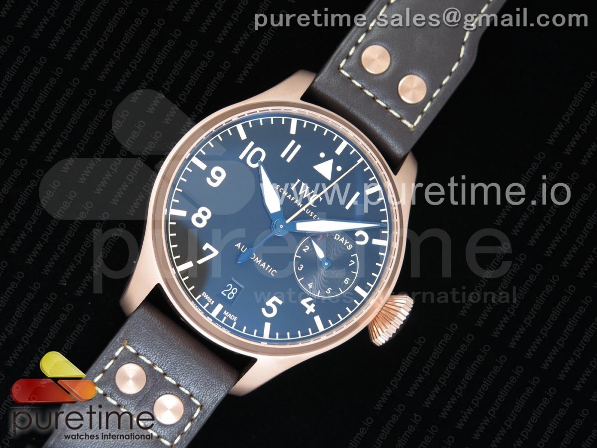 YL공장 IWC 빅파일럿 501005 블랙다이얼 / 가죽 Big Pilot Real PR RG IW501005 YLF Best Edition Black Dial on Brown Leather Strap A51111