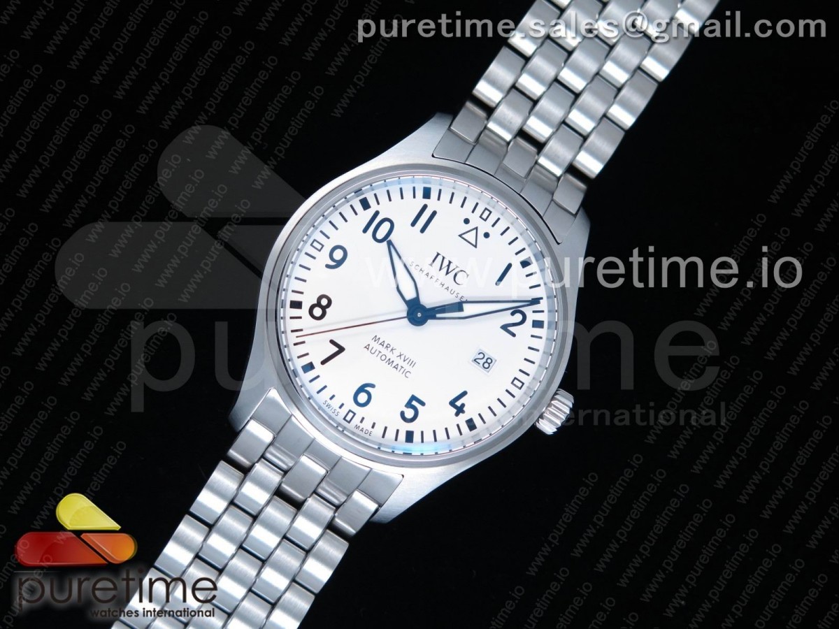 MK공장 V2 IWC 마크18 327002 화이트다이얼 / 브슬 Mark XVIII IW327002 MKS 1:1 Best Edition White Dial on SS Bracelet MIYOTA 9015 V2