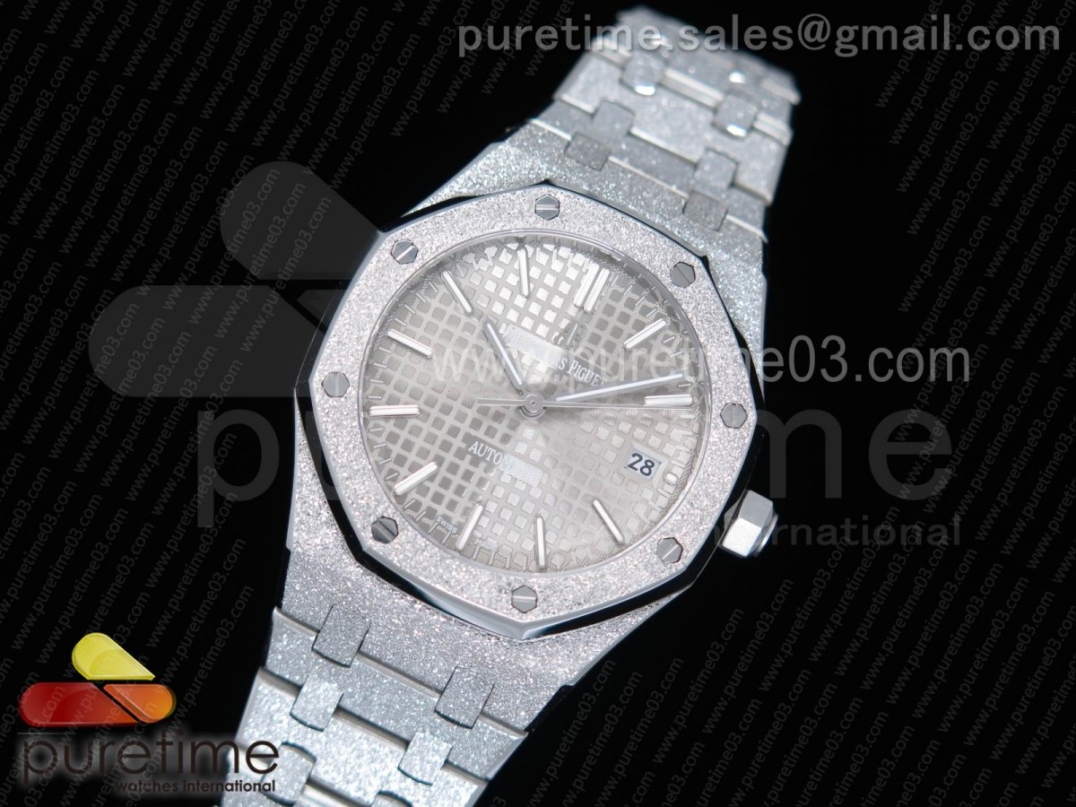 JH공장 오데마피게 로얄오크 37MM 15454 그레이다이얼 / 브슬  Royal Oak Frosted Gold 37mm 15454 SS JHF Best Edition Gray Dial on SS Bracelet A3120