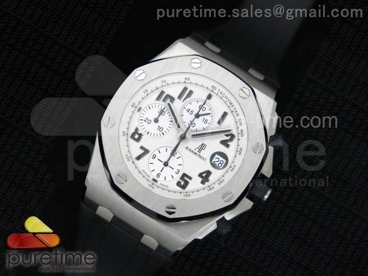 JF공장 오데마피게 로얄오크 오프쇼어 사파리 화이트다이얼 / 러버스트랩 Royal Oak Offshore Safari JF Best Edition White Dial on Black Rubber Strap A7750
