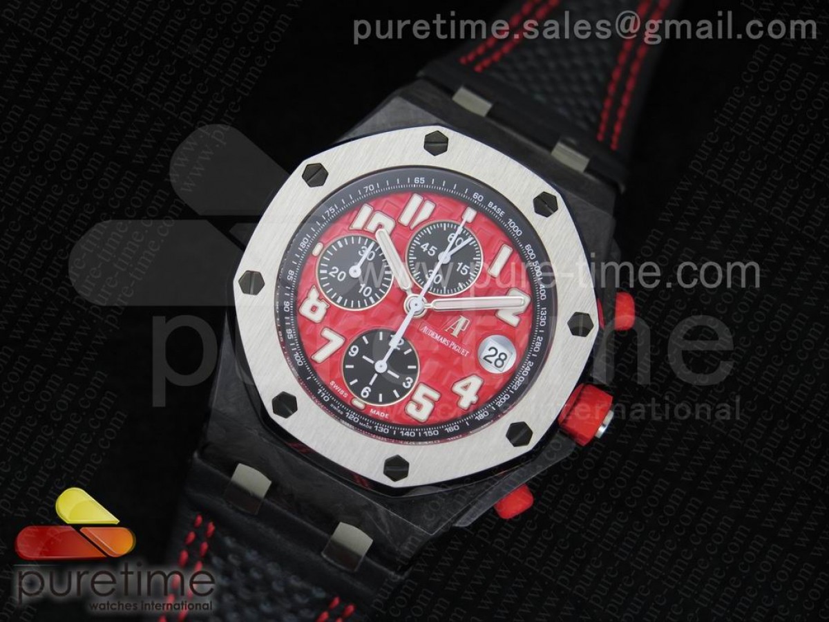 JF공장 오데마피게 로얄오크 오프쇼어 싱가폴 그랑프리 카본 / 가죽 Royal Oak Offshore Singapore Grand Prix Forged Carbon JF Best Edition on Leather Strap A7750
