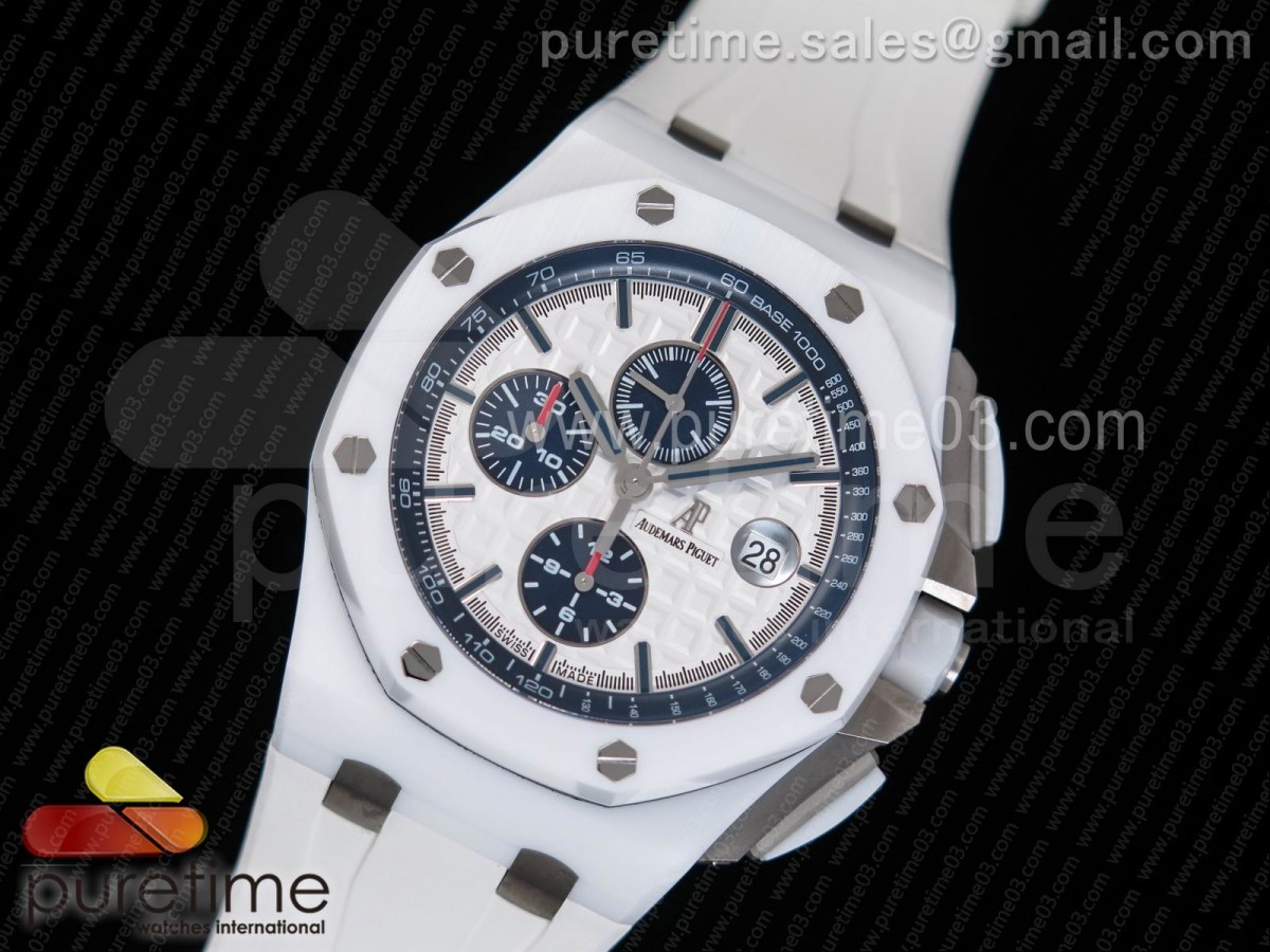 JF공장 오데마피게 로얄오크 오프쇼어 44MM 화이트세라믹 / 러버스트랩 Royal Oak Offshore 44mm Updated White Ceramic JF 1:1 Best Edition A3126 V2