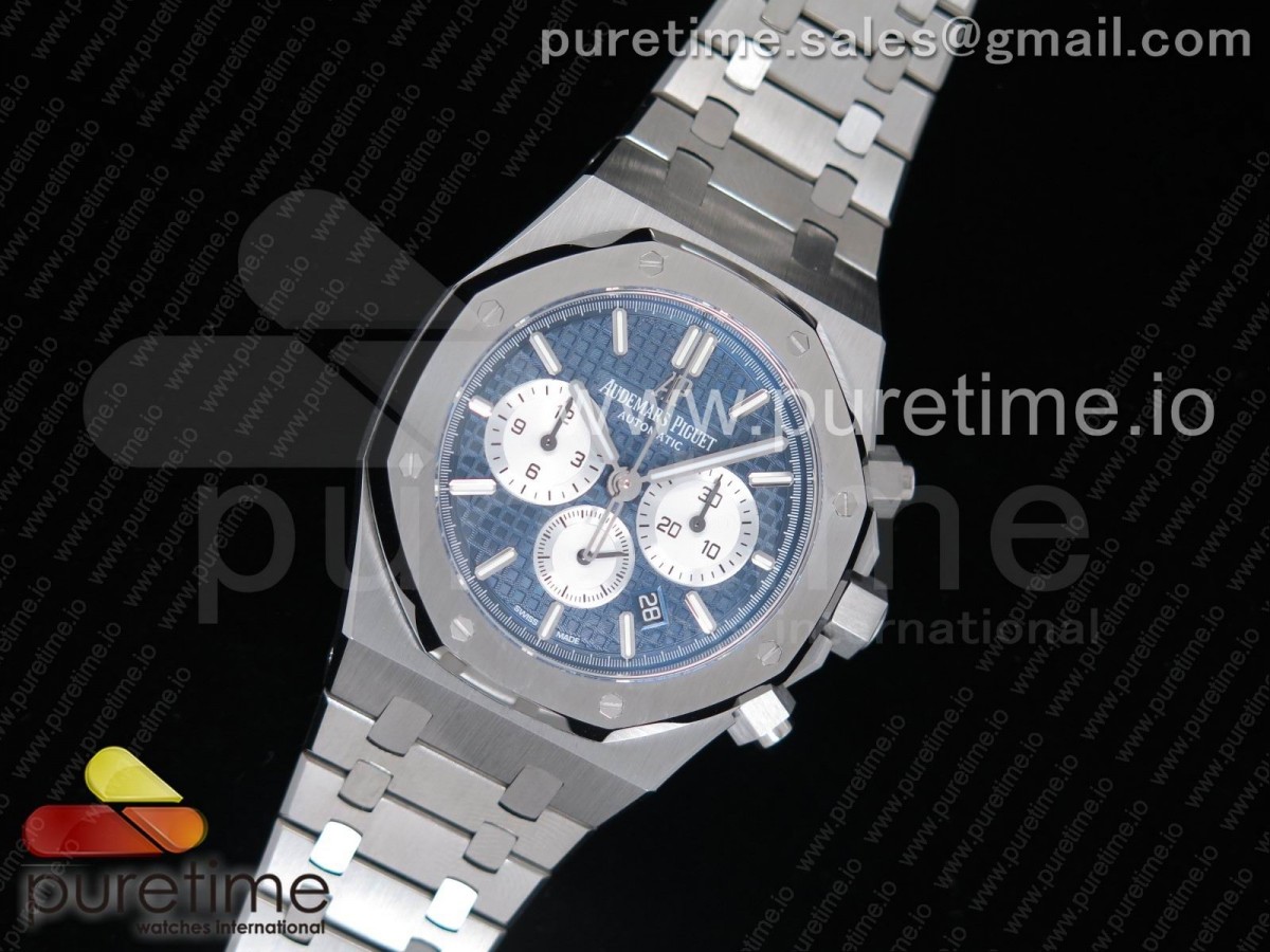 OM공장 오데마피게 로얄오크 크로노 26331ST 블루/화이트 다이얼 / 브슬 Royal Oak Chrono 26331ST SS OMF 1:1 Best Edition Blue/White Dial on SS Bracelet A7750