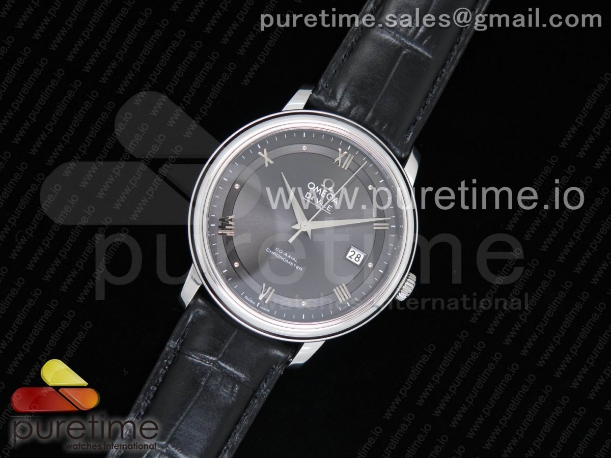 FK공장 오메가 드빌 / 가죽 De Ville SS FKF 1:1 Best Edition Black Dial on Black Leather Strap A2824