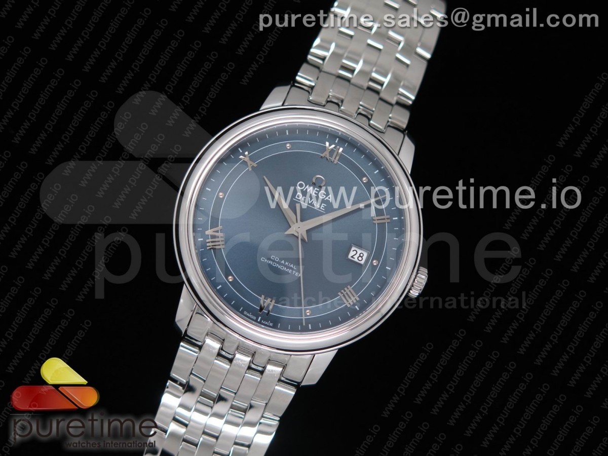 FK공장 오메가 드빌 / 브슬 De Ville SS FKF 1:1 Best Edition Blue Dial on SS Bracelet A2824