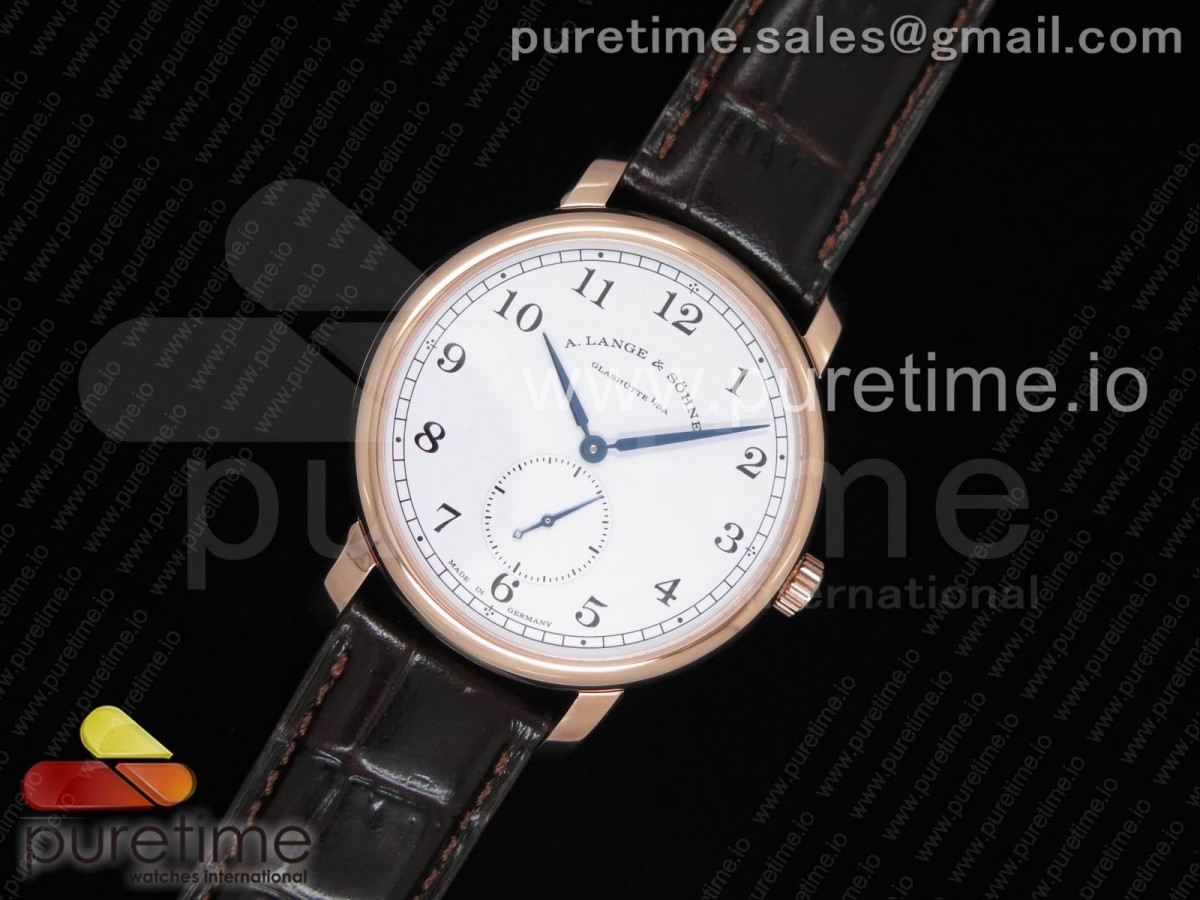 MK공장 아랑게 운트 죄네 클래식 레귤레이터 Classic Regulator RG MK Best Edition White Dial Roman Markers on Brown Leather Strap A23J