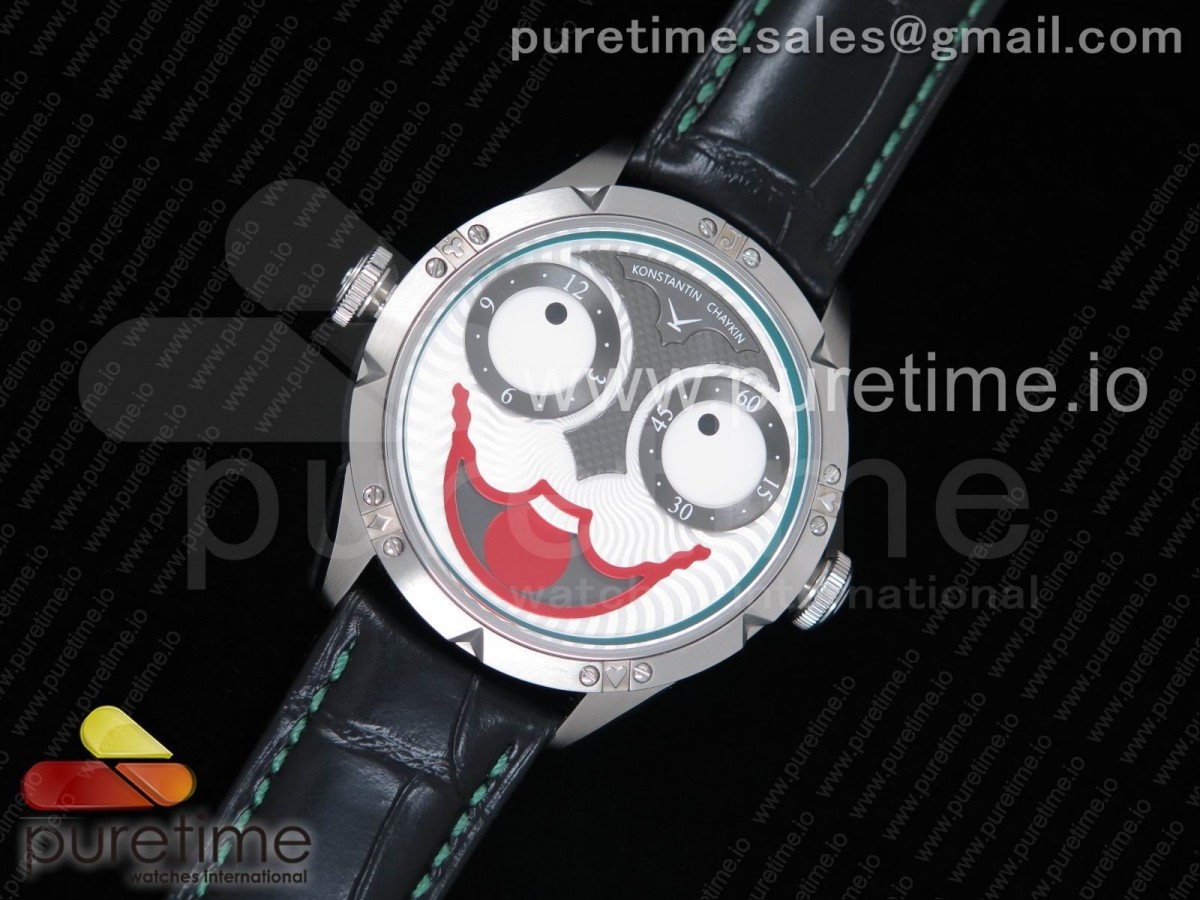 러시아 콘스탄틴 체이킨 조커 스틸 조커다이얼 그린이너베젤 가죽스트랩 Konstantin Chaykin Joker SS Joker Dial Red Inner Bezel on Black Leather Strap NH35A