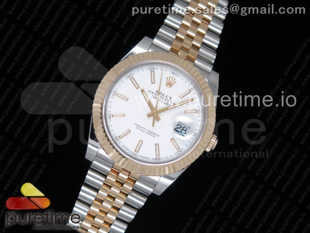 GM공장 데이저스트 41MM 콤비 화이트 바인덱스 포금 DateJust 41 126333 GMF Best Edition YG Wrapped White Dial on SS/YG Jubilee Bracelet A2824