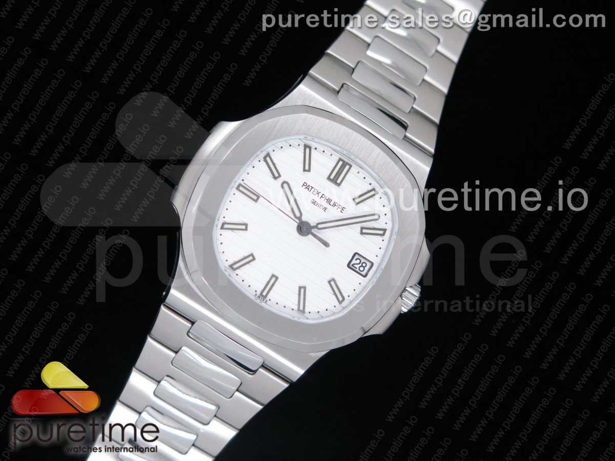 MK공장 파텍필립 노틸러스 V6 Nautilus Jumbo 5711 MKF 1:1 Best Edition White Textured Dial on SS Bracelet A324 Clone V6
