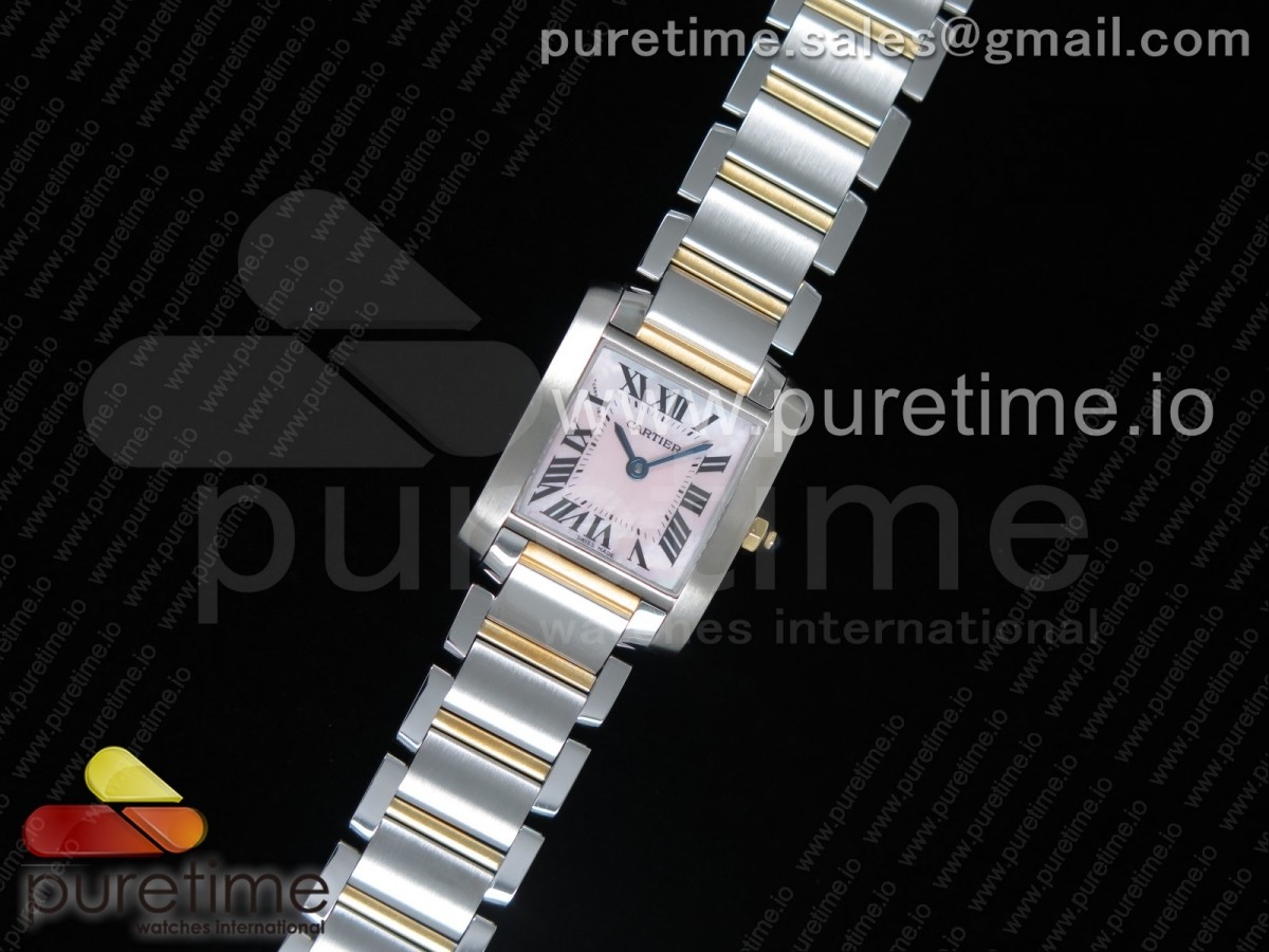 K11공장 까르띠에 탱크프랑세즈 레이디 쿼츠 Tank Francaise Ladies 20.3mm SS K11F Best Edition Pink Dial on SS/YG Bracelet Ronda Quartz