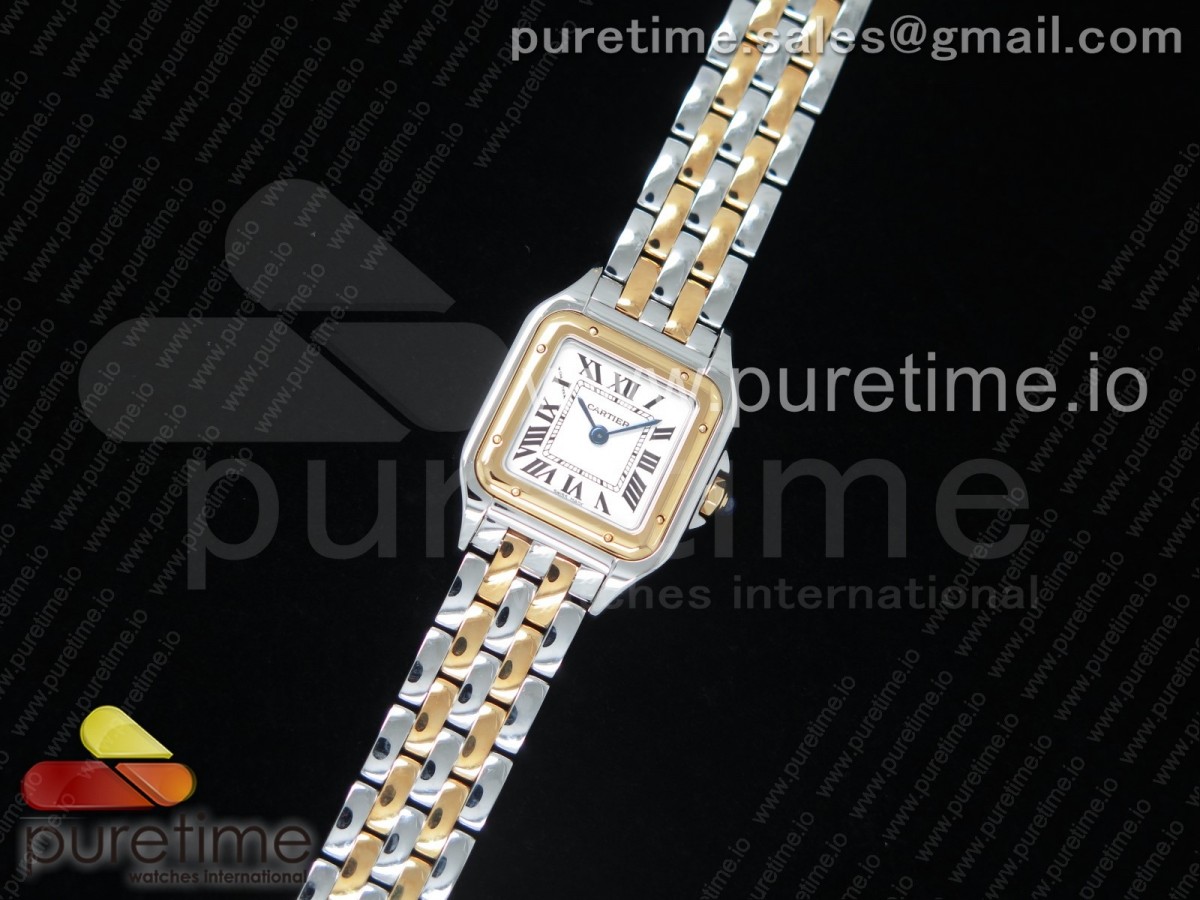 K11공장 까르띠에 팬더 레이디 22MM Panthère Secrete Ladies 22mm SS/YG K11 1:1 Best Edition White Dial on SS/YG Bracelet Ronda Quartz