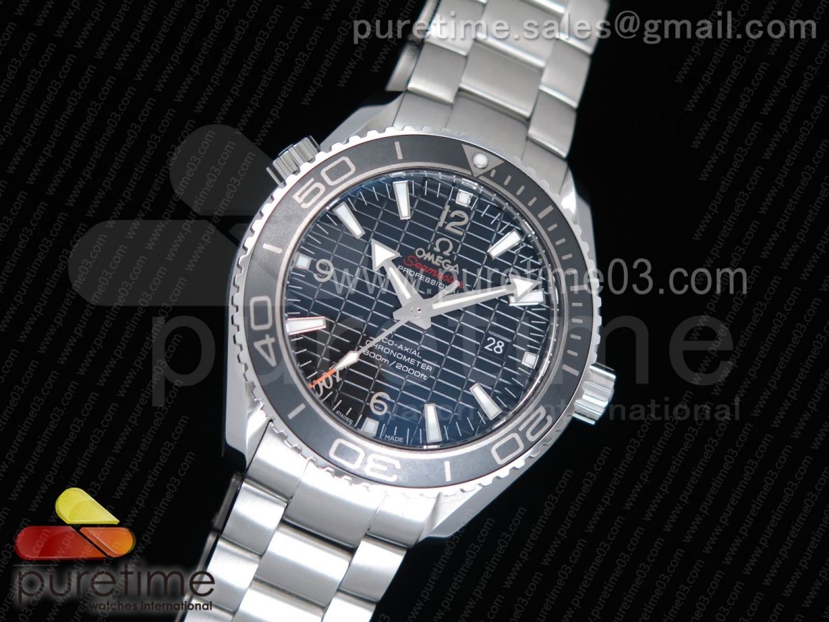 OM공장 오메가 플래닛오션 007 45mm 블랙다이얼 세라믹베젤 / 브슬  Planet Ocean Professional Ceramic Bezel 45mm 11 OMF Best Edition 007 on SS Bracelet A8501 (Black Balance Wheel)