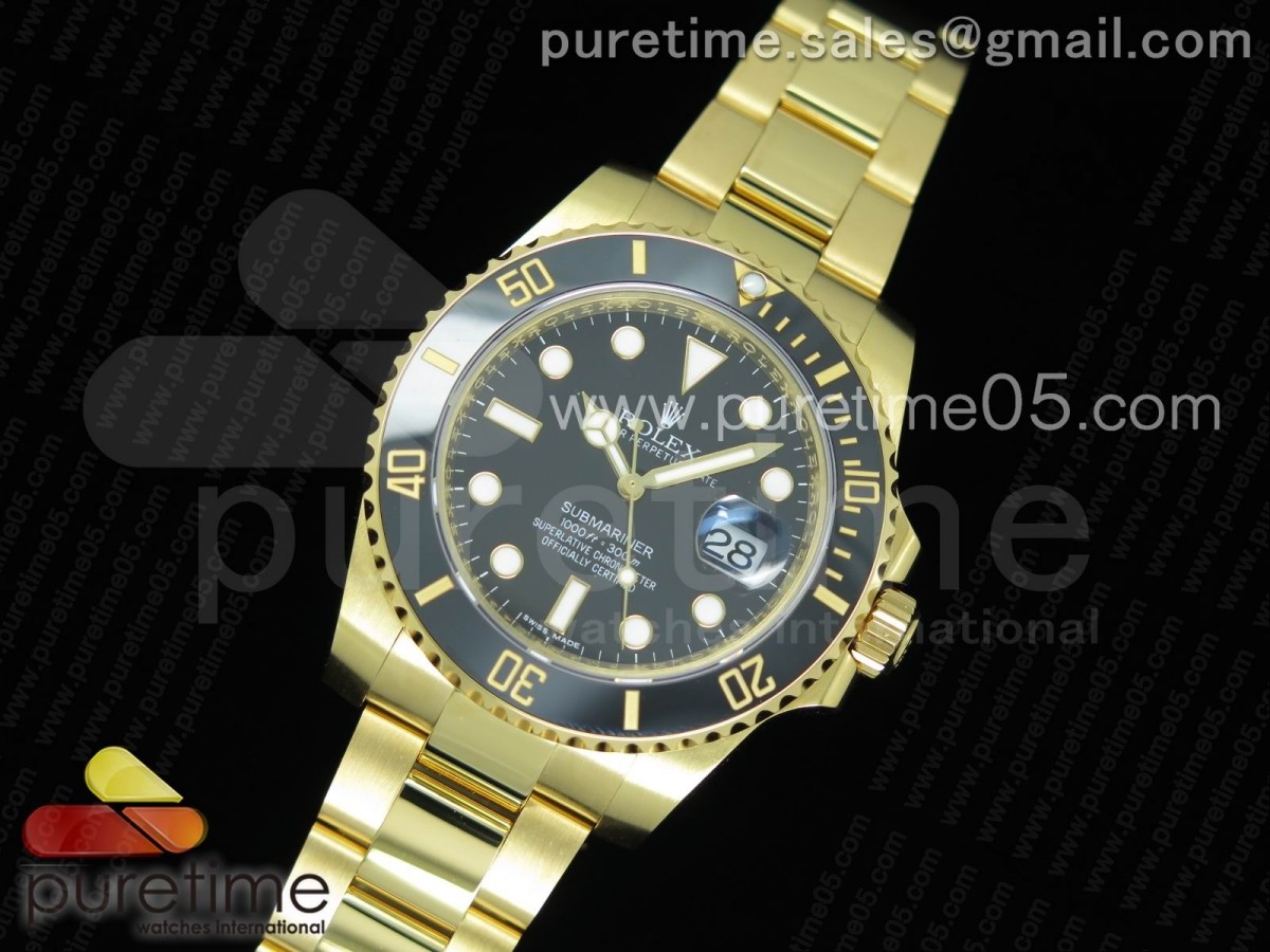 VR공장 롤렉스 서브마리너 18K 포금 검판 Submariner 116613 LN VRF 1:1 Best Edition YG Wrapped Black Dial on YG Wrapped Bracelet A2836 MAX Version