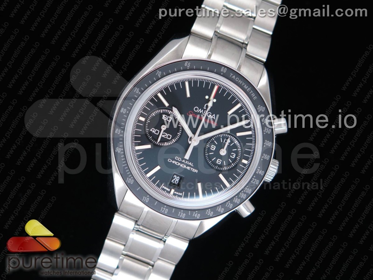 OM공장 V2 오메가 스피드마스터 문워치 블랙다이얼 오렌지로고 / 브슬  Speedmaster Moonwatch Co-Axial OMF 11 Best Edition Black Dial Orange Logo on SS Bracelet A9300 (Black Balance Wheel) V2