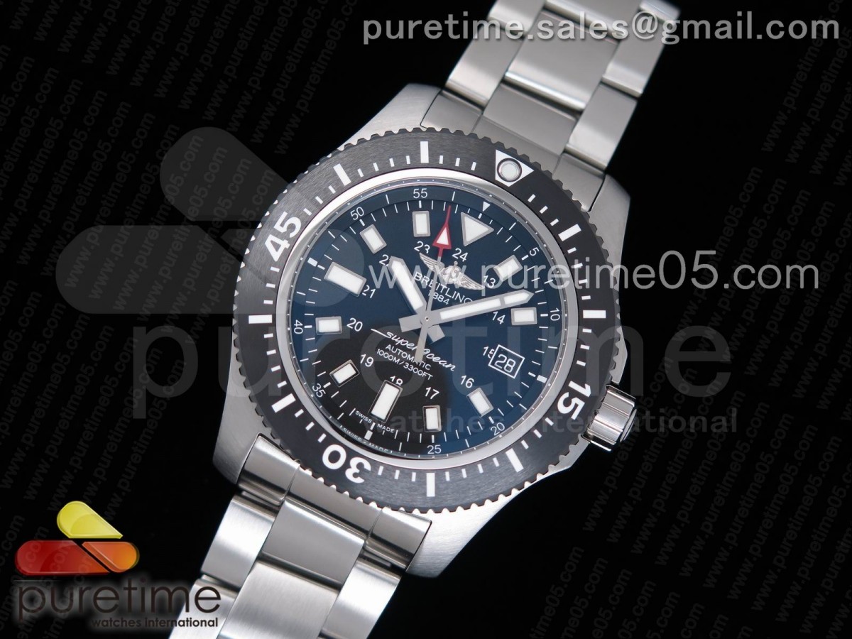 GF공장 브라이틀링 슈퍼오션 44mm 블랙다이얼 / 브슬  Superocean 44mm Special GF 11 Best Edition Black Dial on SS Bracelet A2824