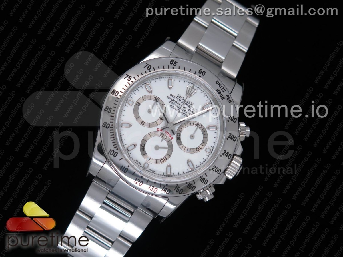 AR공장 V2 롤렉스 데이토나 116520 화이트 다이얼 브레이슬릿 Daytona 116520 ARF 1:1 Best Edition 904L SS Case and Bracelet White Dial A4130 Super Clone V2