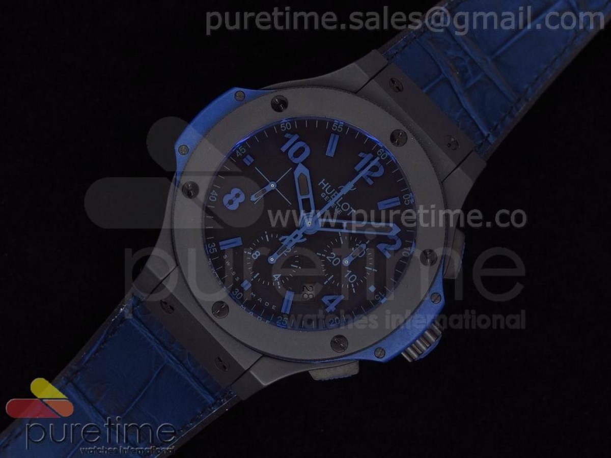 V6공장 위블로 빅뱅 풀 세라믹 에볼루션 블루 매직 거미 스트랩 Big Bang Full Ceramic Evolution Blue Magic on Gummy Strap HUB4104