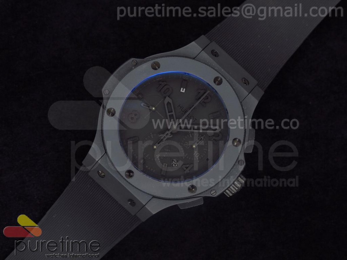 V6공장 위블로 빅뱅 44MM 올 블랙 세라믹 블랙 러버 스트랩Big Bang 44mm All Black Ceramic II on Black Rubber Strap HUB4104