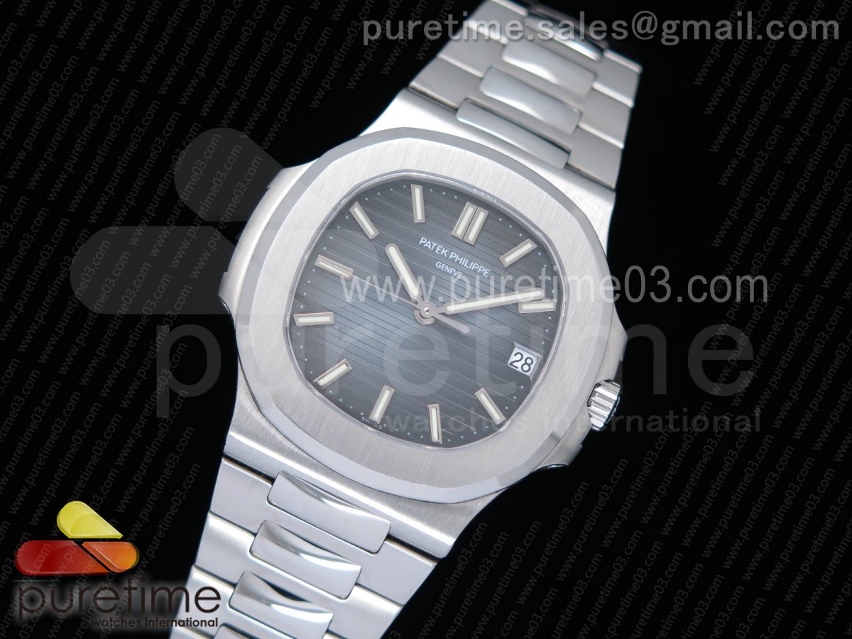 PF공장 V2 파텍필립 노틸러스 점보 5711 그레이 텍스처드 다이얼 브레이슬릿 Nautilus Jumbo 5711 PF 1:1 Best Edition Gray Textured Dial on SS Bracelet A324 Clone