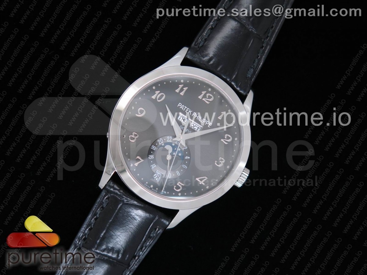 KM공장 파텍필립 컴플리케이션즈 5396G 그레이 다이얼 Complications 5396G KMF Gray Dial on Black Leather Strap A324