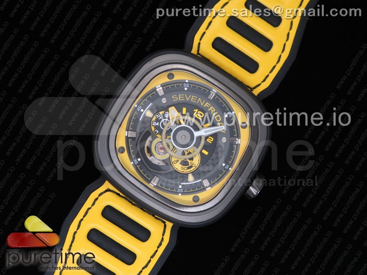 SV공장 세븐프라이데이 P3B/06 레이싱팀 옐로우 레더 스트랩 Sevenfriday P3B/06 Racing Team Yellow SVF 1:1 Best Edition on Yellow Leather Strap Miyota 82S7
