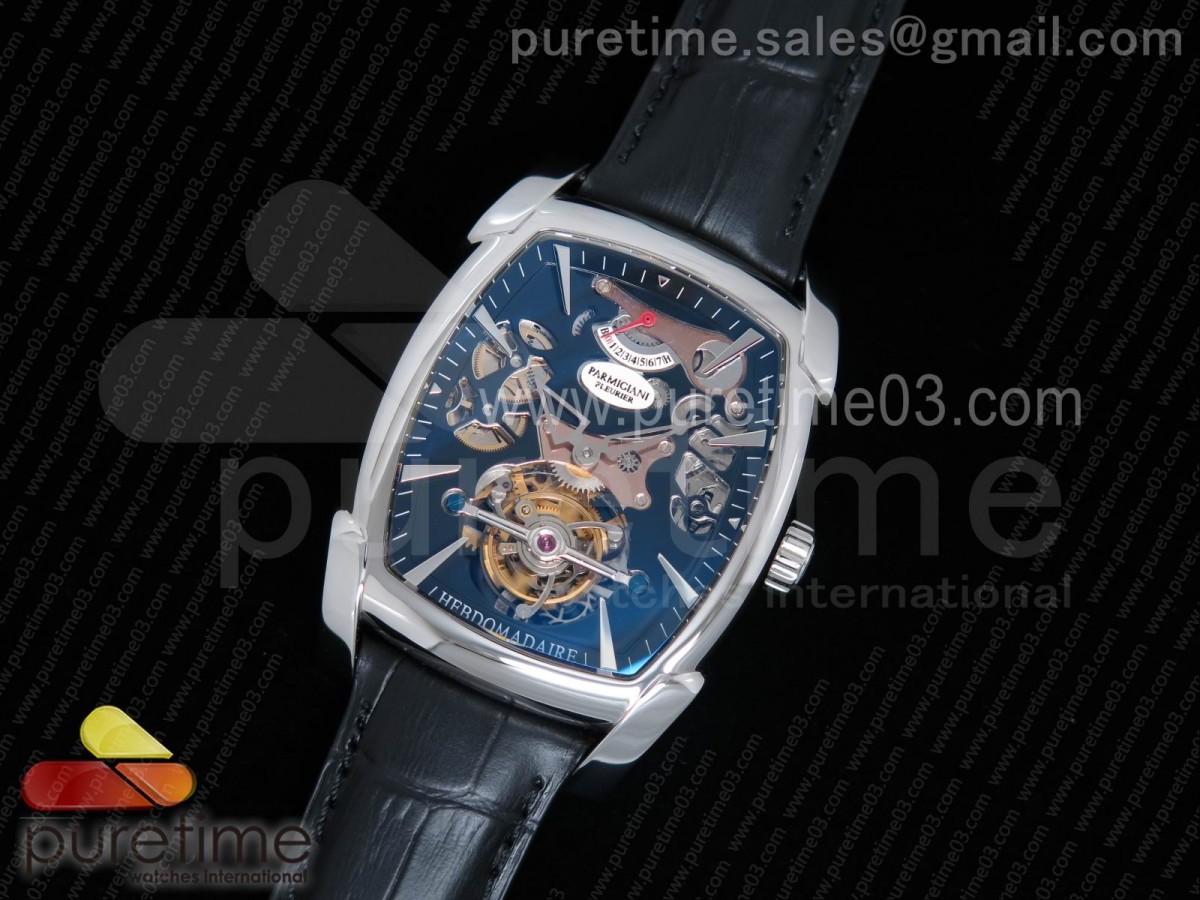 파르마지아니 칼파 그란데 뚜르비옹 블랙 스켈레톤 다이얼 Kalpa Grande Tourbillon Real PR SS Black Skeleton Dial on Black Leather Strap