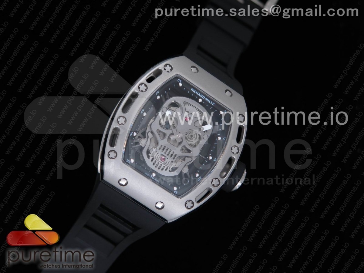 리차드밀 RM052 샌드 블라스트 스컬 다이얼 블랙 러버 스트랩 RM052 SS Sandblasted Skull Dial on Black Rubber Strap MIYOTA8215