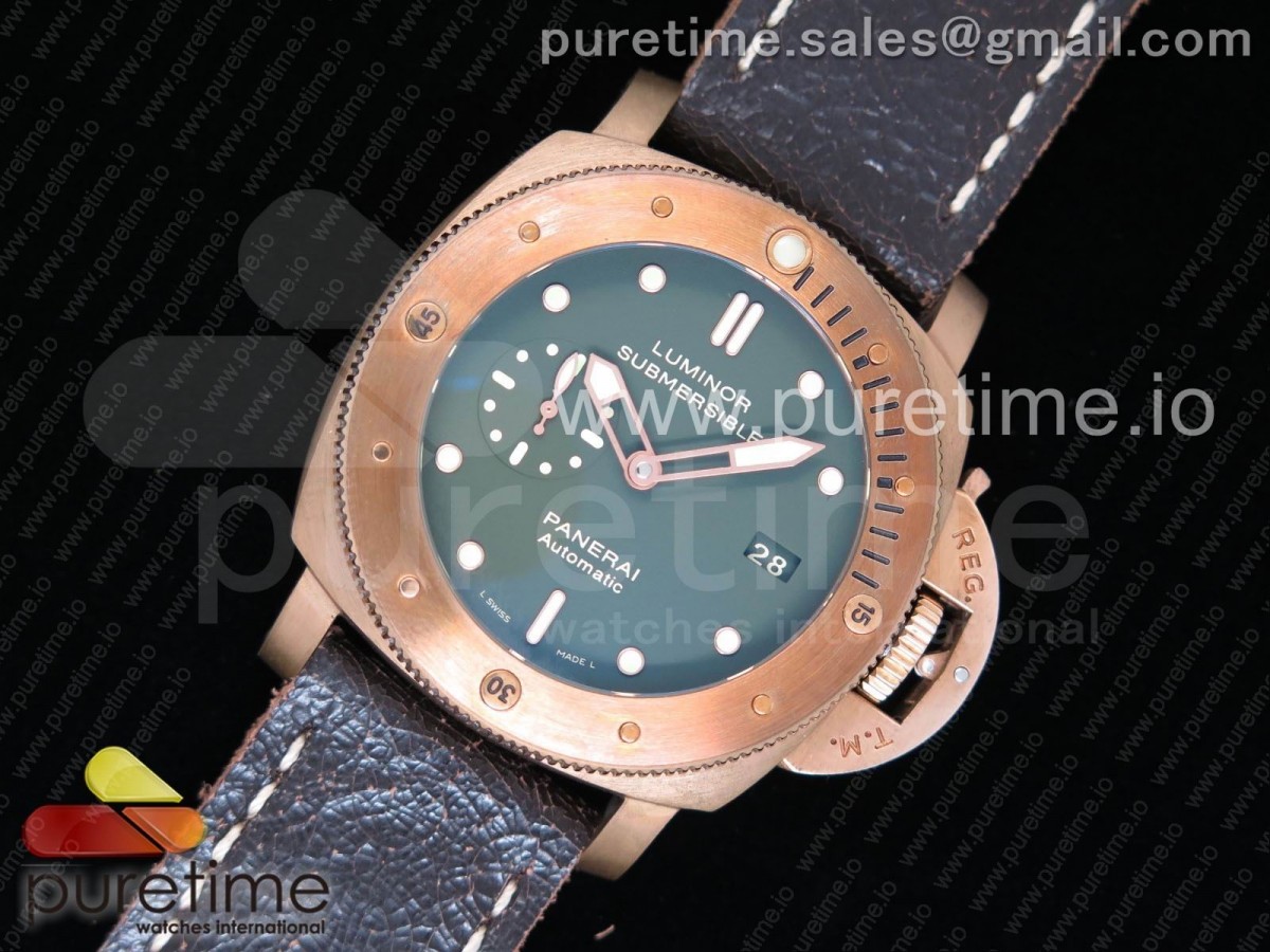 VS공장 V2 파네라이 PAM382 N 브론즈 브라운 디스트레스드 카프스킨 스트랩 PAM382 N Bronzo VSF 1:1 Best Edition on Brown Distressed Calfskin Strap P.9000 Super Clone V2