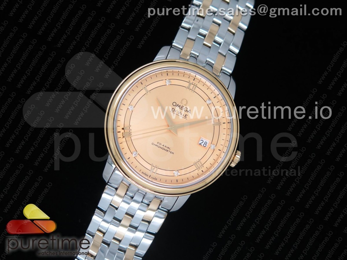 MK공장 V4 오메가 드빌 골드 다이얼 옐로우골드 베젤 옐로굴드 브슬 De Ville SS MKF 1:1 Best Edition Gold Dial YG Bezel on SS/YG Bracelet MIYOTA 9015 V4