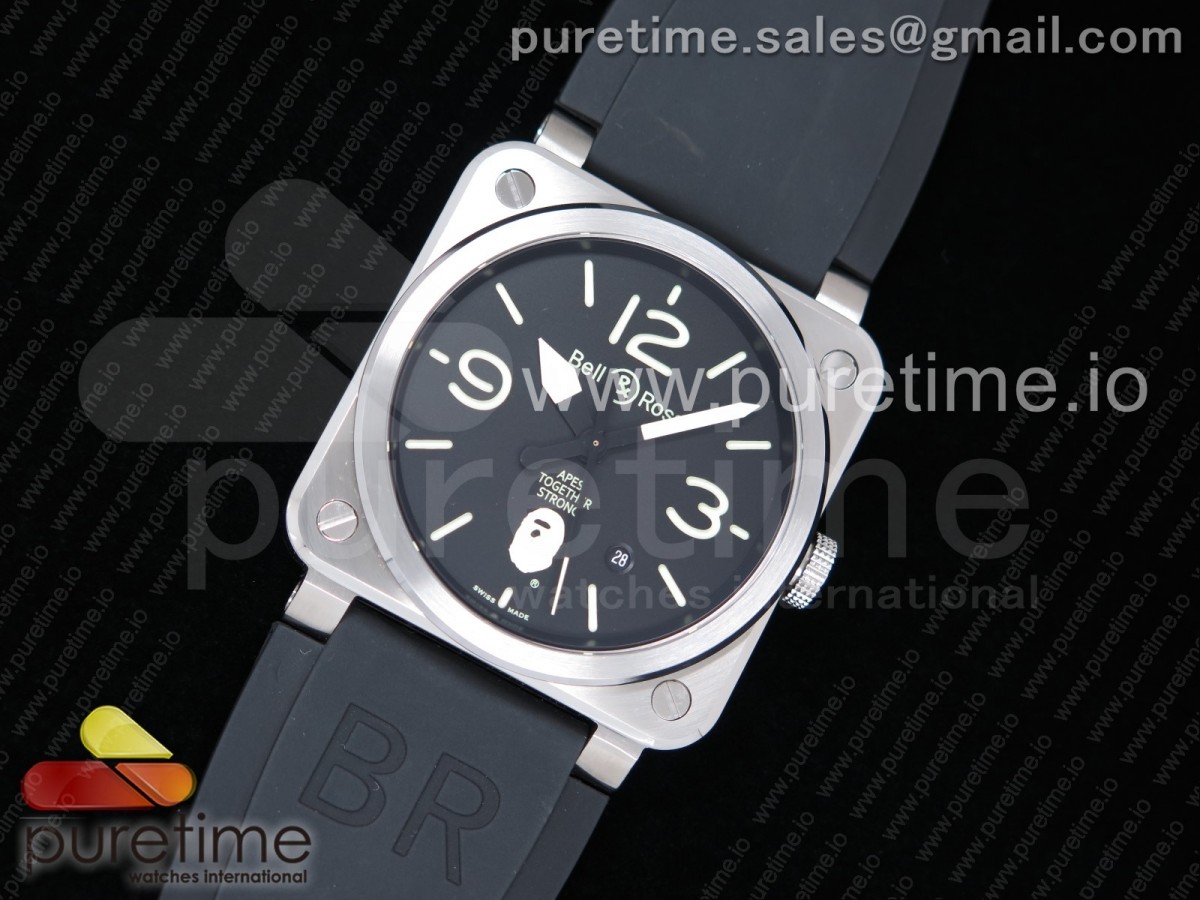 벨앤로스 BR03-92 스틸 블랙에이프다이얼 블랙러버스트랩 BR 03-92 Steel 11 Best Edition Black Apes Dial on Black Rubber Strap MIYOTA 9015 V3