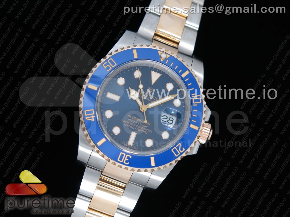 GM공장 롤렉스 서브마리너 포금 콤비 블루다이얼 904L 청콤 / Submariner 116613 LB GMF Best Edition Wrapped Gold Blue Dial on SSYG Bracelet SA3135
