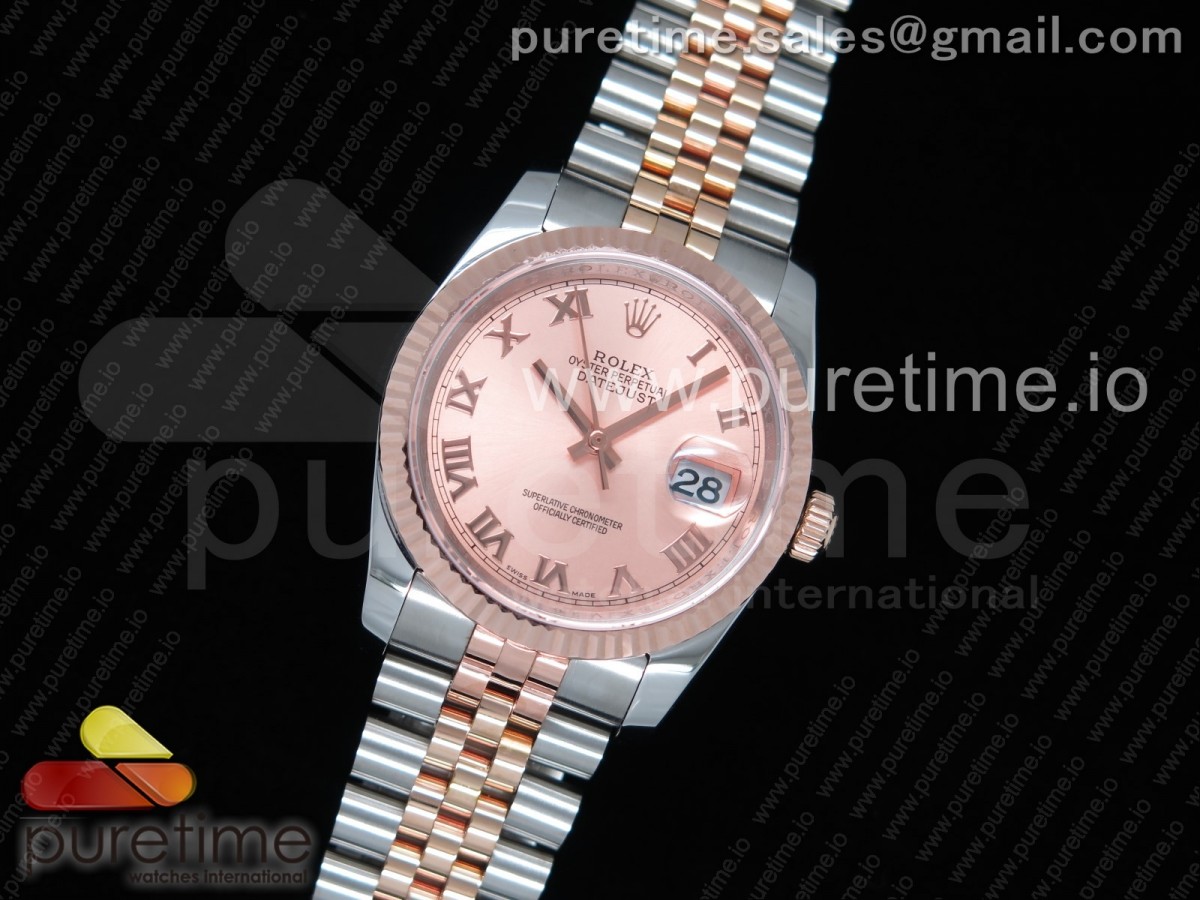 GM공장 롤렉스 데이저스트 36MM 로즈골드콤비 로즈골드 로만인덱스 포금 / DateJust 36 SSRG Wrapped 116231 GMF RG Dial Roman Markers on SSRG Wrapped Jubilee Bracelet SA3135