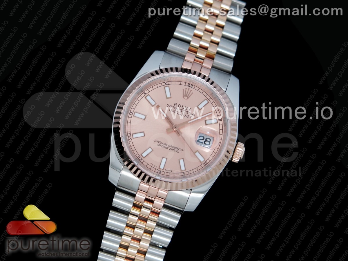 GM공장 롤렉스 데이저스트 36MM 로즈골드콤비 로즈골드바인덱스 포금 / DateJust 36 SSRG Wrapped 116231 GMF RG Dial Stick Markers on SSRG Wrapped Jubilee Bracelet SA3135
