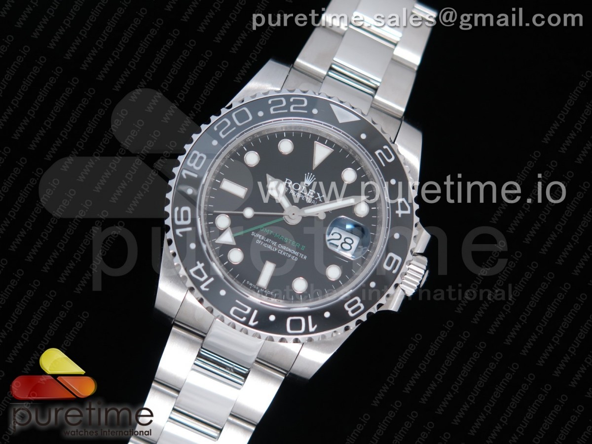 GM공장 롤렉스 GMT마스터 2 블랙 블랙다이얼 / GMT-Master II 116710 LN Black Ceramic 904L Steel GMF Best Edition on SS Bracelet A2836