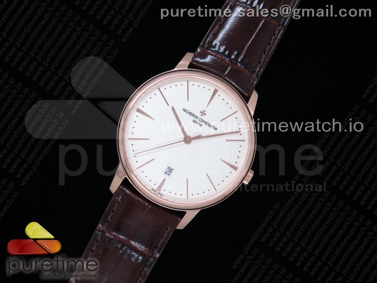 FK공장 바쉐론콘스탄틴 패트리모니 로즈골드 화이트다이얼 가죽스트랩 / Patrimony Date RG FKF 11 Best Edition White Dial on Brown Leather Strap MIYOTA 9015