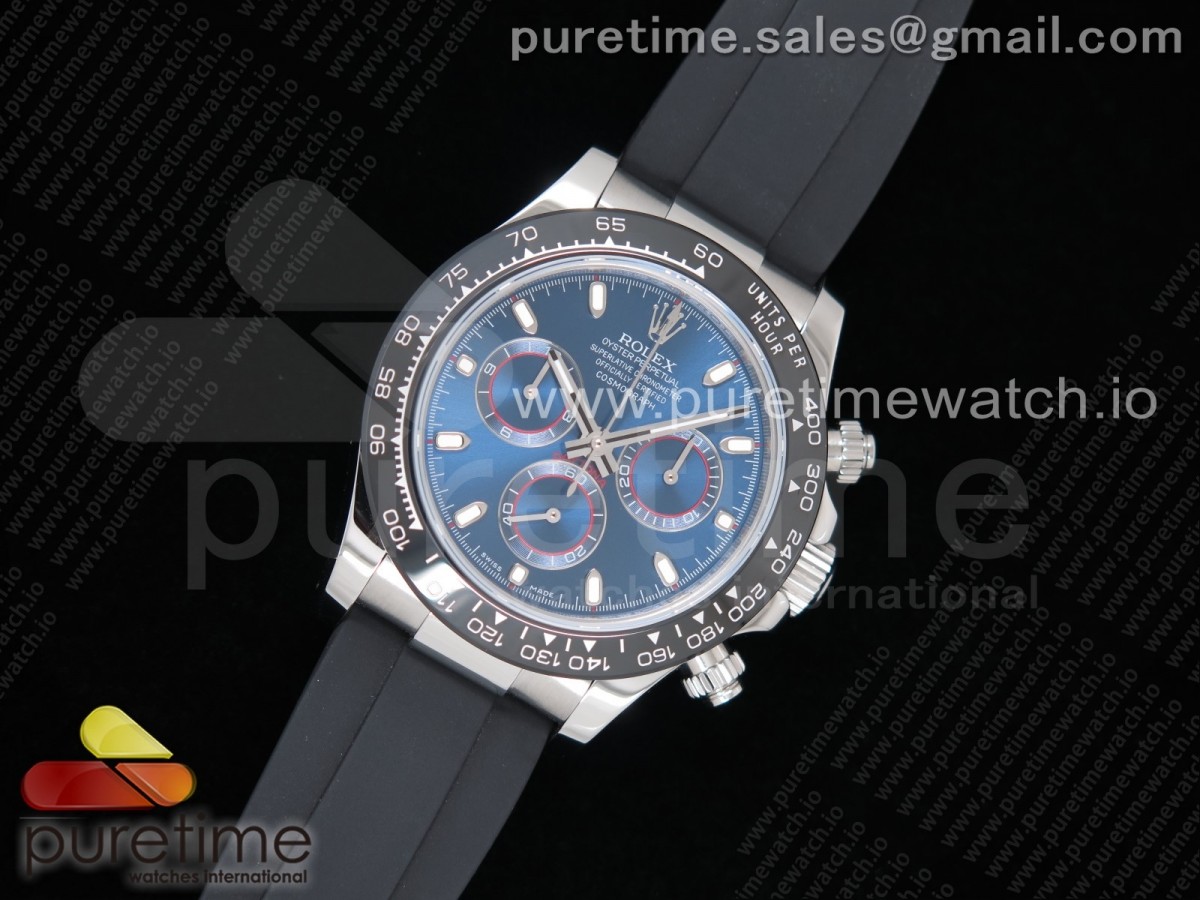 JH공장 롤렉스 데이토나 블루다이얼 러버 / Daytona 116519 SS JHF Best Edition Blue Dial on Black Rubber Strap A4130