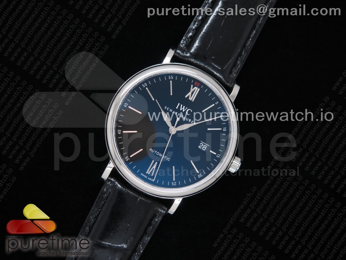 FK공장 IWC 포르토피노 스틸 블랙다이얼 가죽 / Portofino Automatic SS FKF 11 Best Edition Black Dial on Black Leather Strap A2892