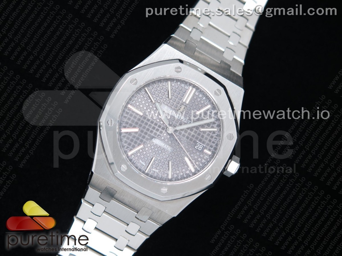 FK공장 오데마피게 로얄오크 15400 그레이다이얼 브슬 / Royal Oak 41mm 15400 SS FKF Best Edition Gray Textured Dial on SS Bracelet A3120