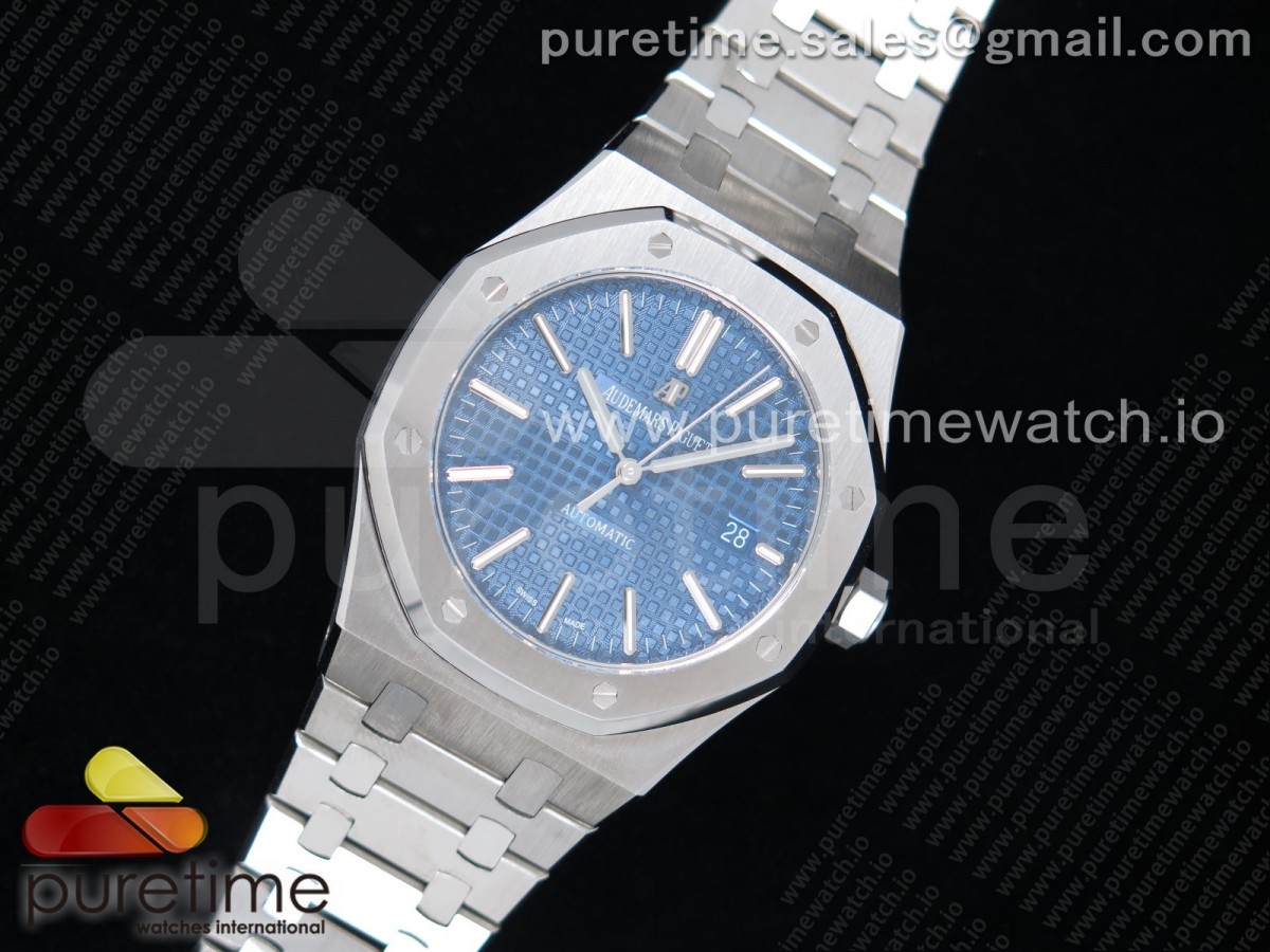 FK공장 오데마피게 로얄오크 15400 블루다이얼 브슬 / Royal Oak 41mm 15400 SS FKF Best Edition Blue Textured Dial on SS Bracelet A3120