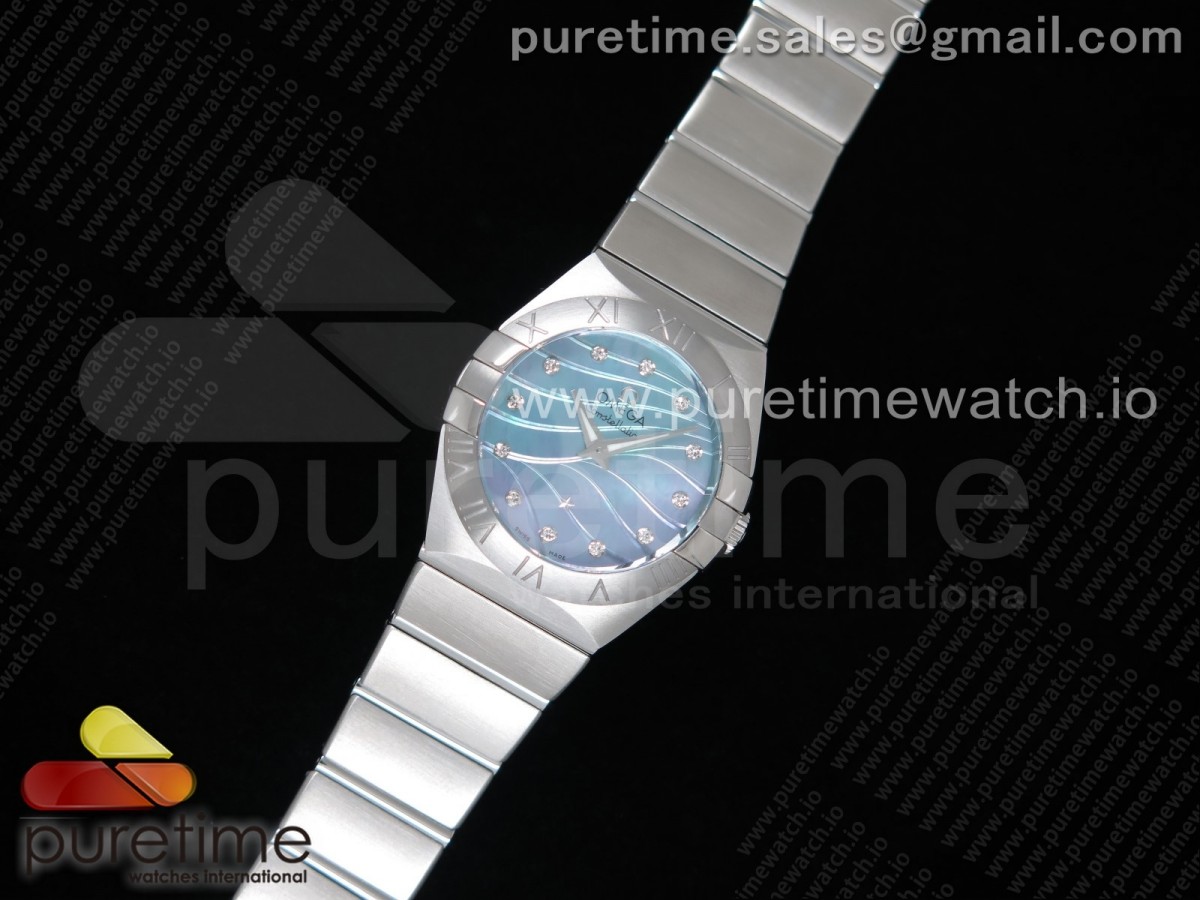 ZF공장 오메가 컨스틸레이션 블루 27MM 자개다이얼 / Constellation Ladies 27mm ZF 11 Best Edition SS Blue MOP Dial on SS Bracelet ETA Quartz