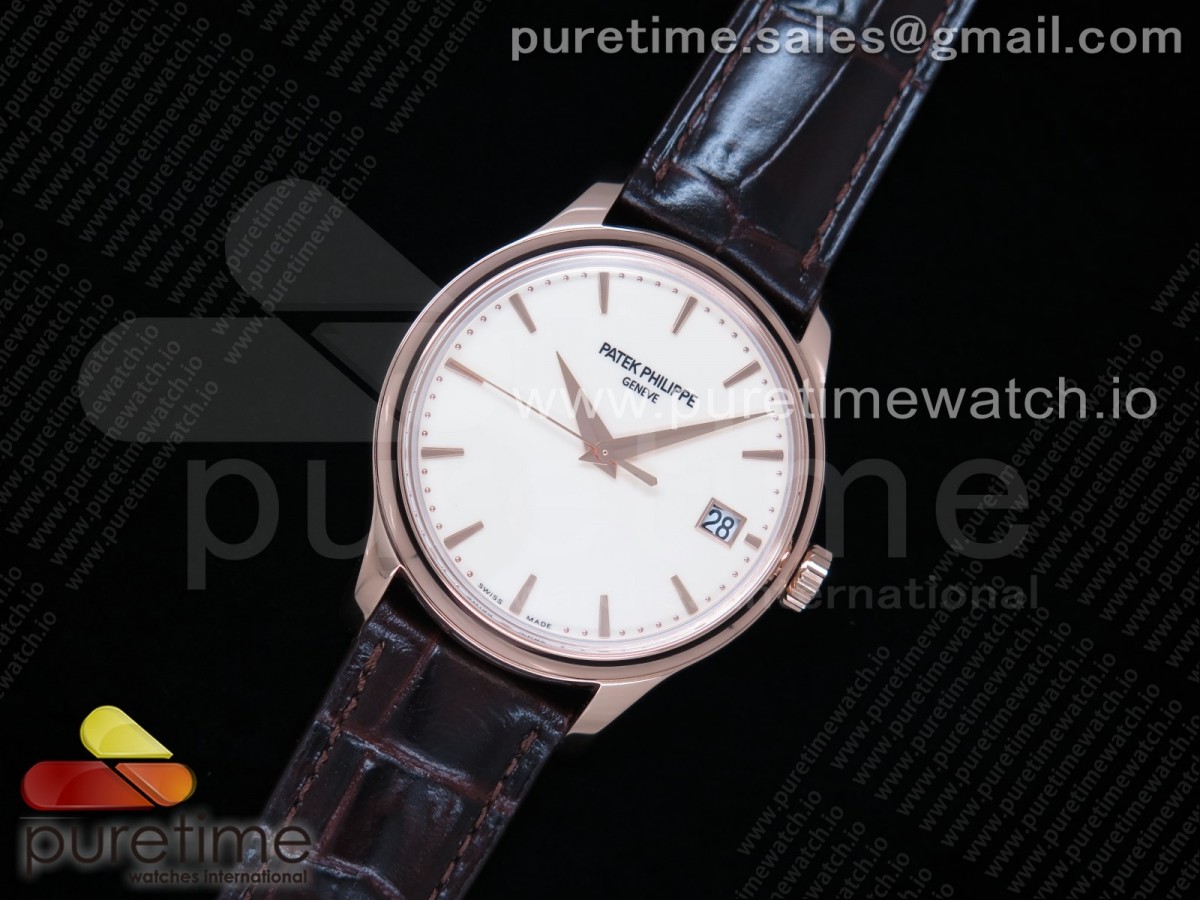 ZF공장 파텍필립 칼라트라바 로즈골드 아이보리다이얼 가죽 / Calatrava 5227R RG ZF 11 Best Edition White Dial on Brown Leather Strap A324CS