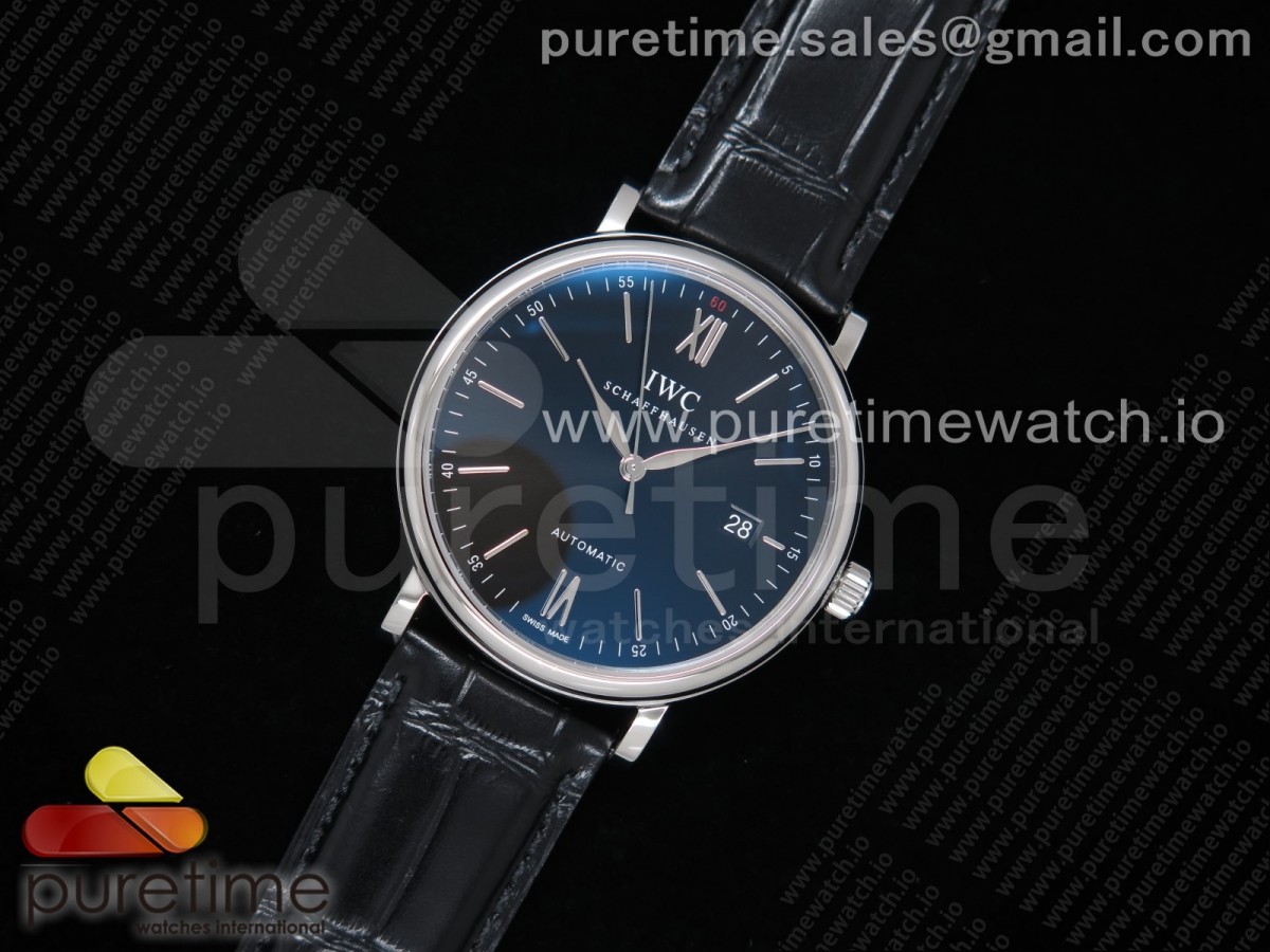V7공장 포르토피노 블랙다이얼 악어스트랩 / Portofino Automatic SS IW356502 V7F 11 Best Edtiion Black Dial on Black Croco Strap ETA2892