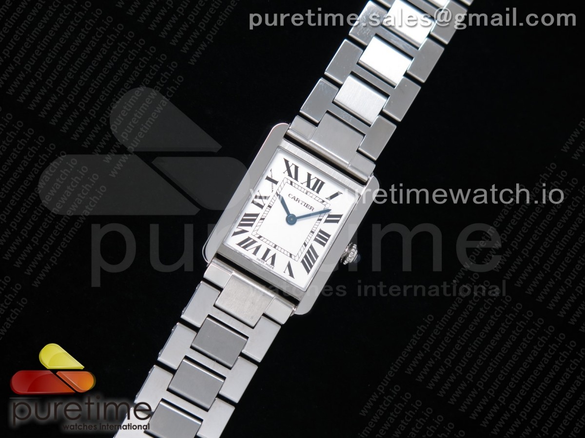 K11공장 24mm 까르띠에 탱크솔로 스틸 브슬 / Tank Solo 24.5mm K11F SS White Dial on SS Bracelet Ronda Quartz