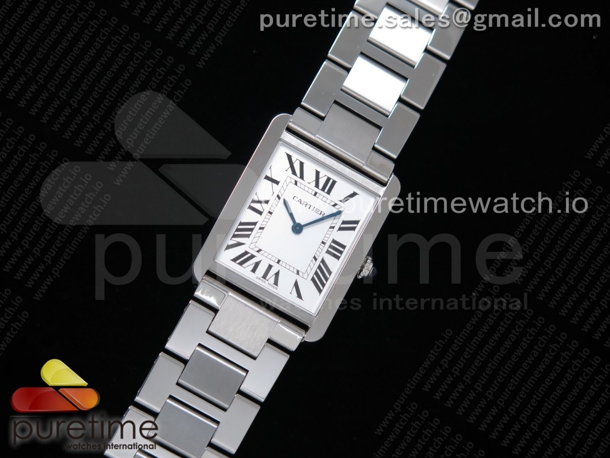 K11공장 27mm 까르띠에 탱크솔로 스틸 브슬 / Tank Solo 27.5mm K11F SS White Dial on SS Bracelet Ronda Quartz