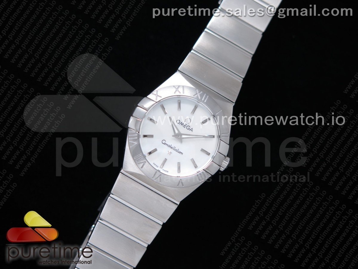 K11공장 오메가 컨스틸레이션 27MM 자개바인덱스다이얼 스틸 브슬 / Constellation Ladies 27mm K11F 11 Best Edition SS White MOP Dial Stick Markers on SS Bracelet ETA Quartz