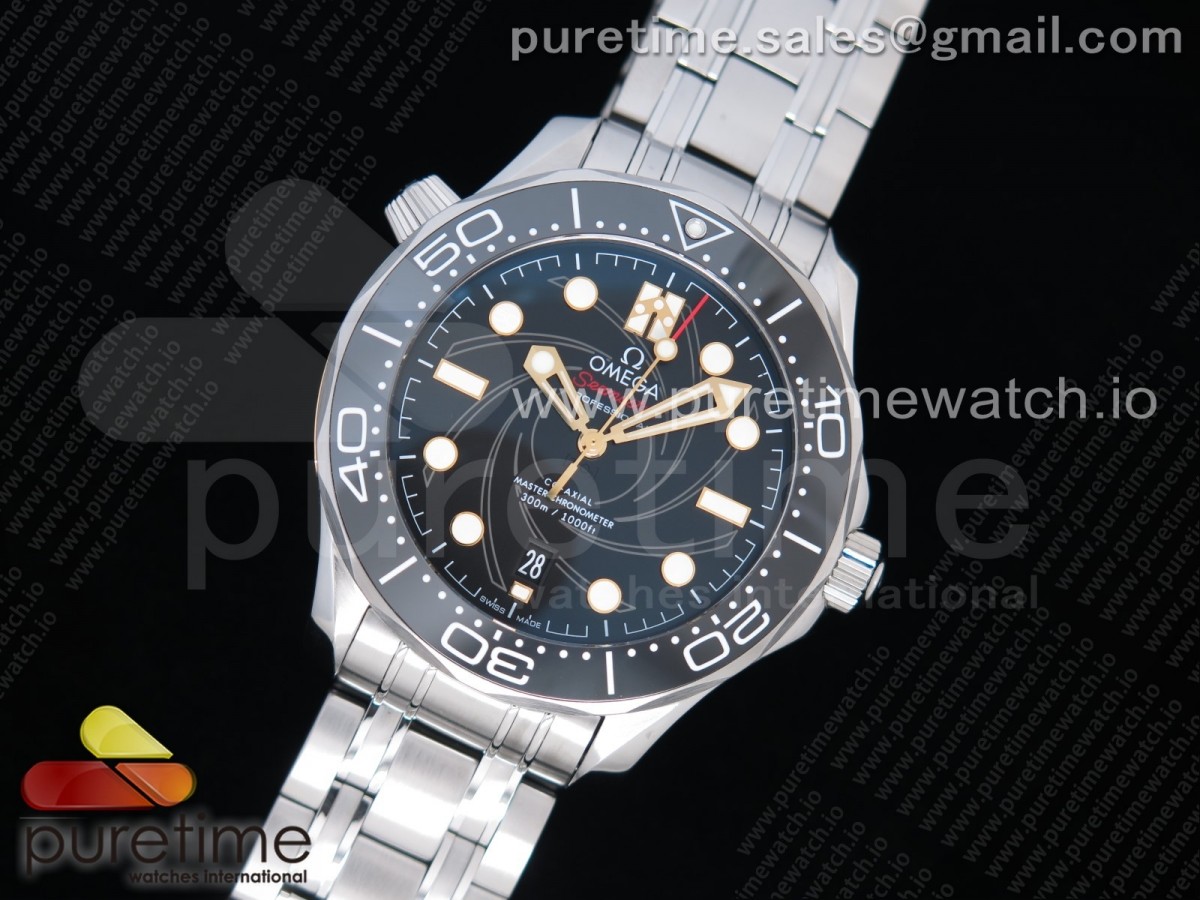 VS공장 오메가 씨마스터다이버 300 007 제임스본드 블랙다이얼 브슬 / Seamaster Diver 300M 007 James Bond VSF 11 Best Edition on SS Bracelet A8800
