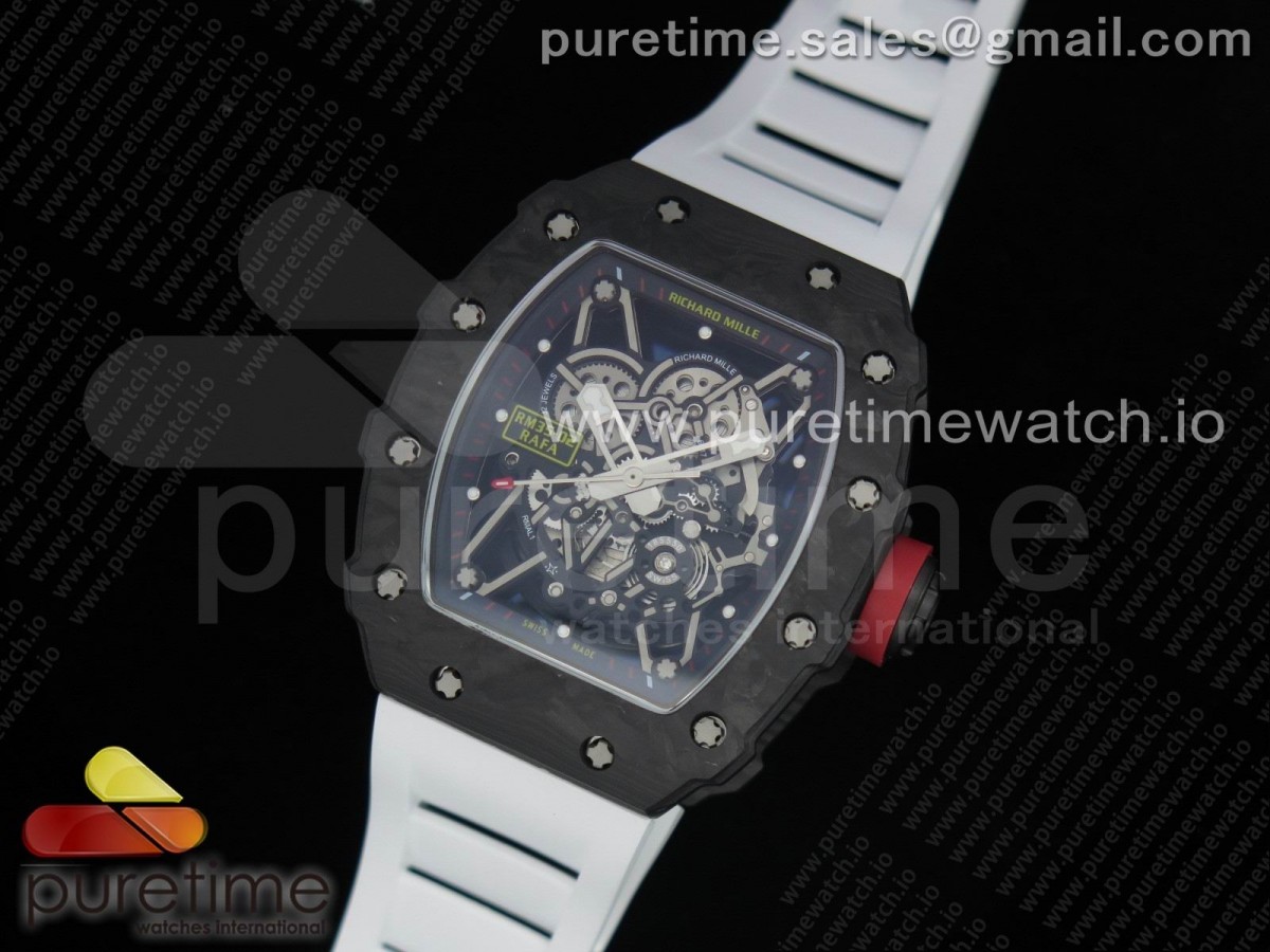 KV공장 V3 리차드밀 RM035-02 스켈레톤다이얼 화이트러버 / RM035-02 KVF Best Edition Skeleton Dial Red on White Rubber Strap MIYOTA8215 V3