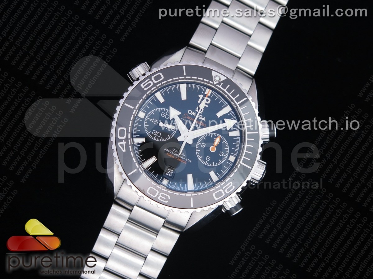 OM공장 V3 오메가 씨마스터 플래닛오션 마스터 크로노미터 블랙다이얼 브슬 / Planet Ocean Master Chronometer OMF SS Black Polished Bezel Black Dial on SS Bracelet A9900 V3